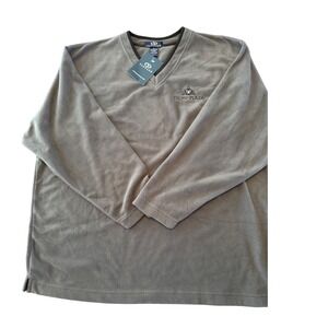 Vantage Mens XL Fleece Pullover Gray V-Neck Trump Plaza Logo New With Tags